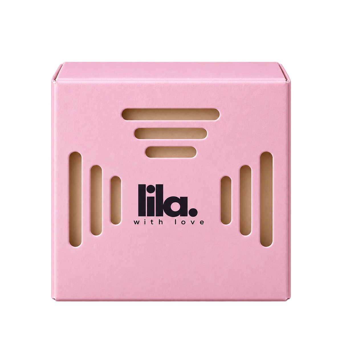 LILA WITH LOVE Tuberose scented wax pod in its pink vented box