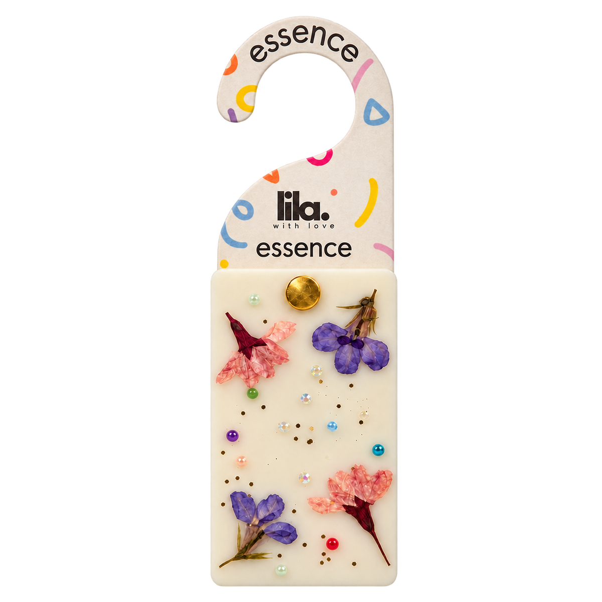Sakura wax sachet by LILA WITH LOVE, a wardrobe fragrance decorated with pressed flowers